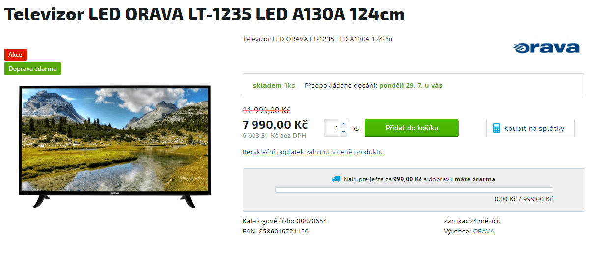 Ultra HD Smart TV, 124 cm, Orava