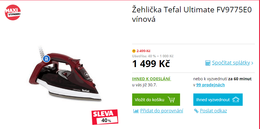 Žehlička Tefal Ultimate FV9775E0