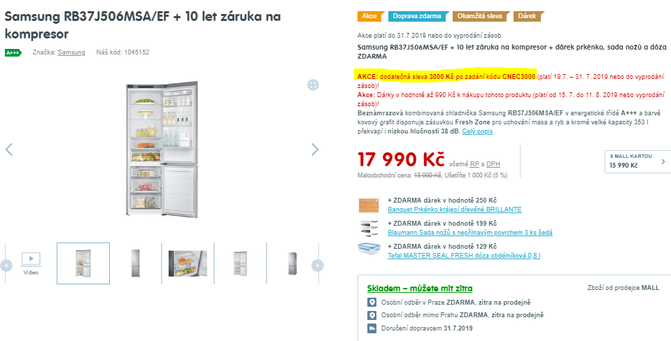 Komb. chladnička Samsung, A+++, 353 l