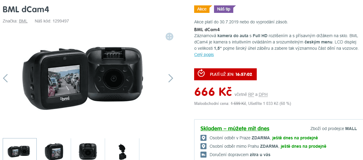Kamera do auta BML dCam4 