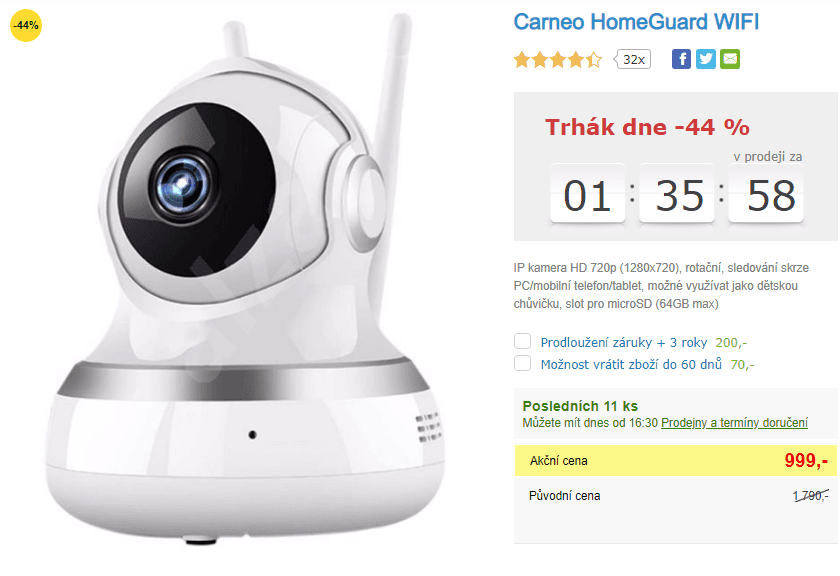 Wifi kamera Carneo HomeGuard