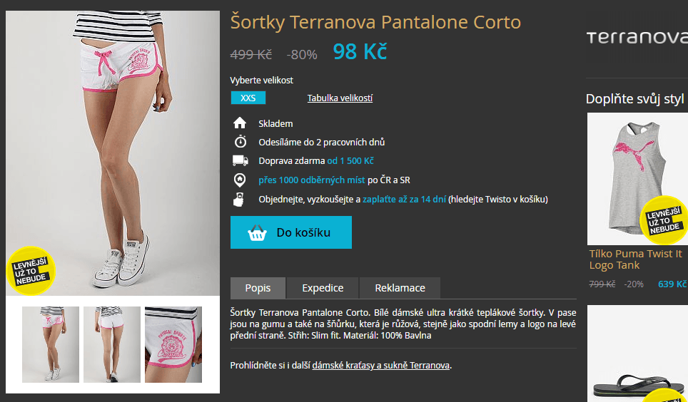 Slevy 80% na kraťasy a šortky