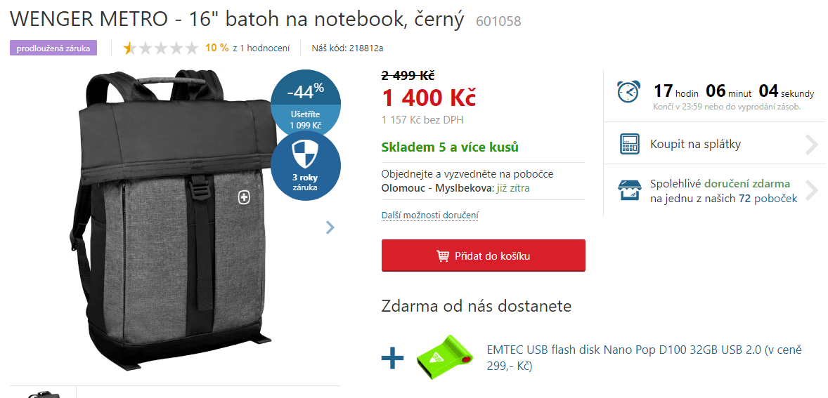 Batoh 16" Wenger Metro 