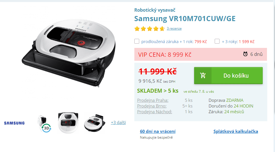 Robotický vysavač Samsung VR10M701CUW