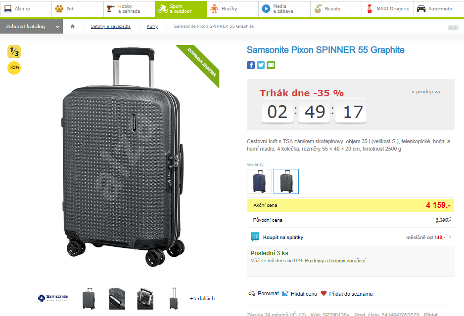 Kufr Samsonite Pixon SPINNER 55