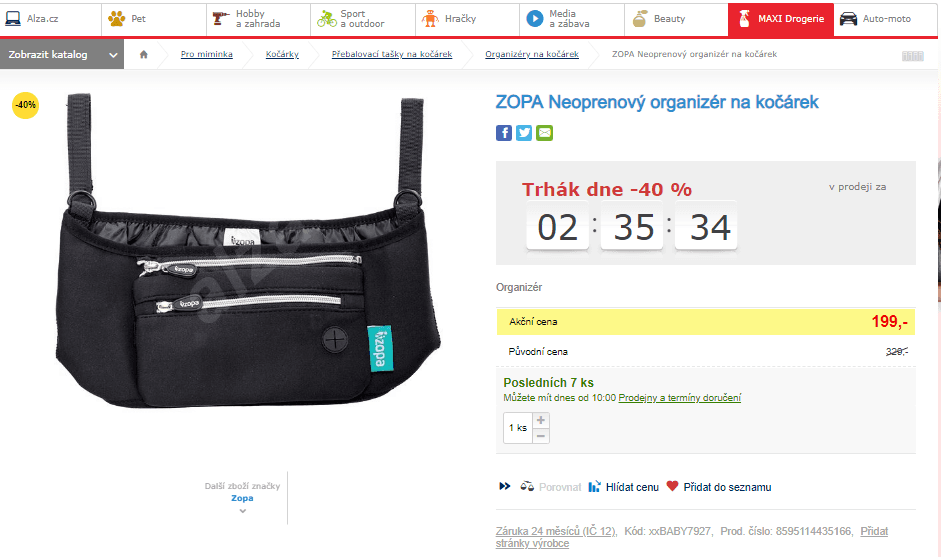 Neoprenový organizér na kočárek ZOPA