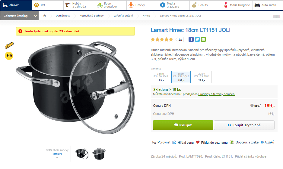 Hrnec Lamart 18 cm, 3,3 l