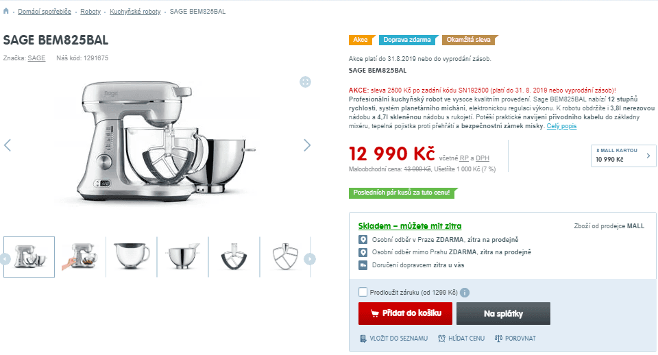 Kuchyňský robot SAGE BEM825BAL