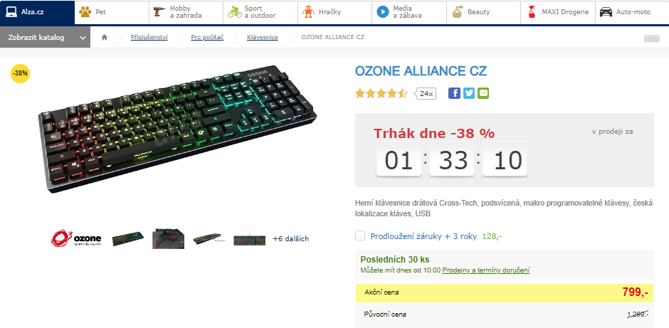 Herní klávesnice OZONE ALLIANCE CZ
