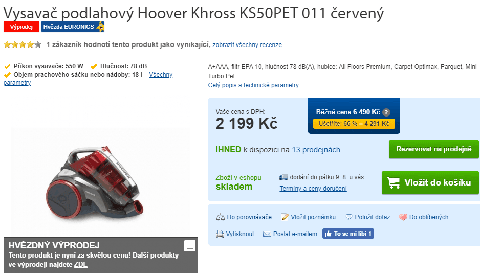 Bezsáčkový vysavač Hoover Khross