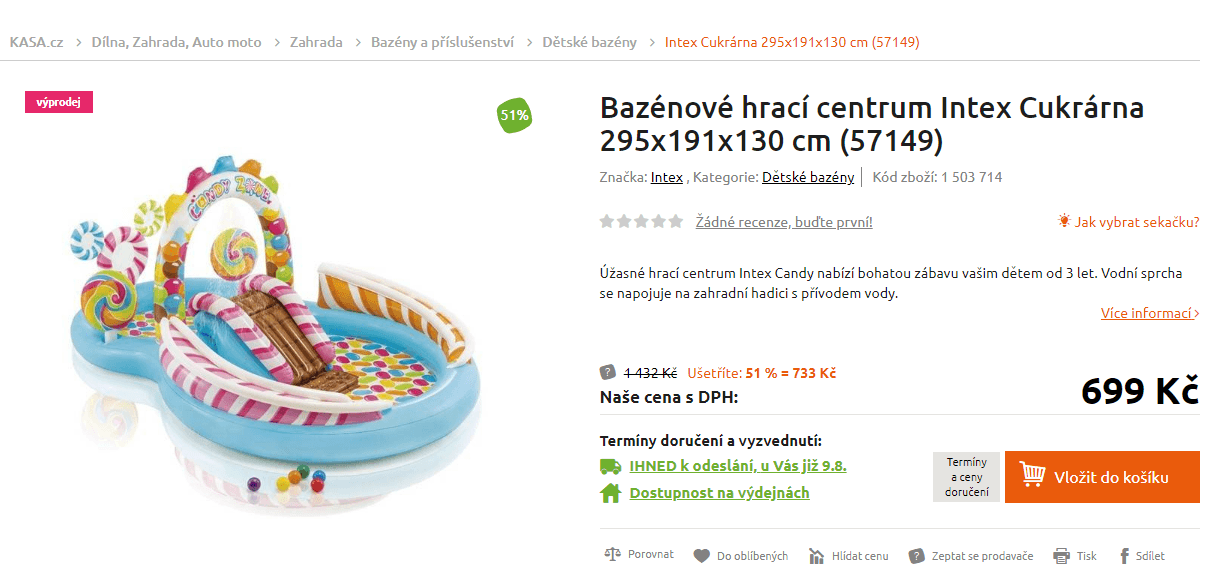 Bazénové hrací centrum Intex Cukrárna