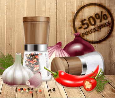 Chefshop - sleva 50% na mlýnky na koření