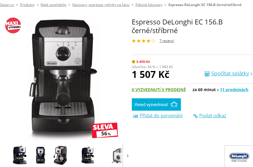 Pákové espresso DeLonghi EC 156 B 