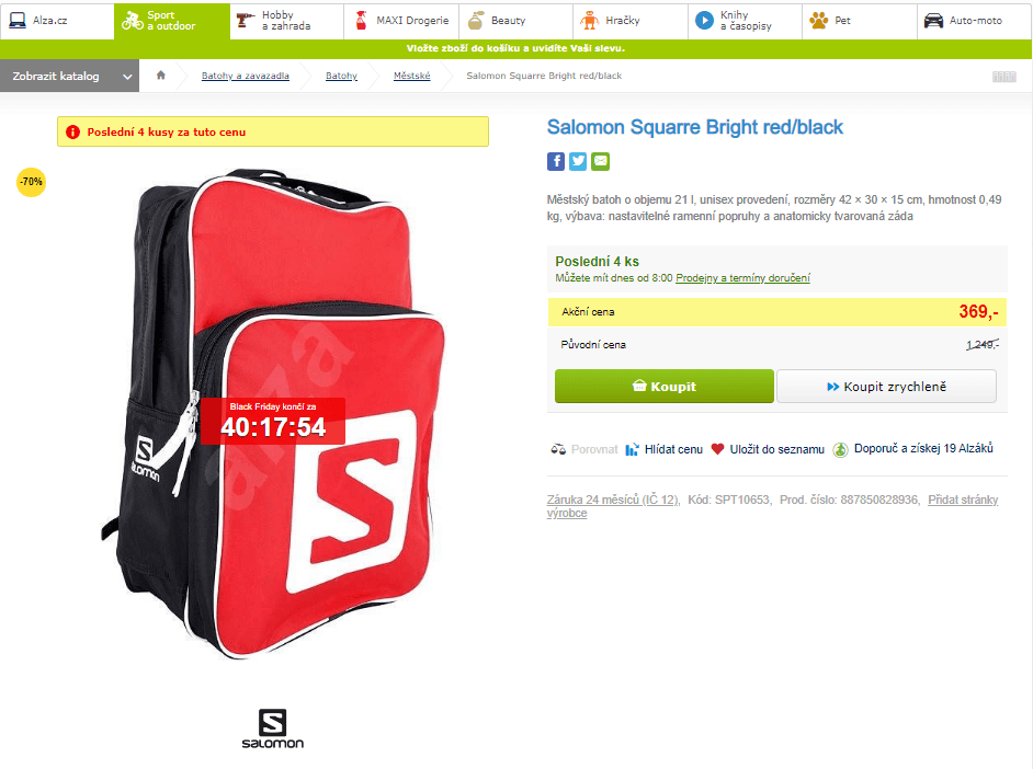 Městský batoh Salomon square 21 l