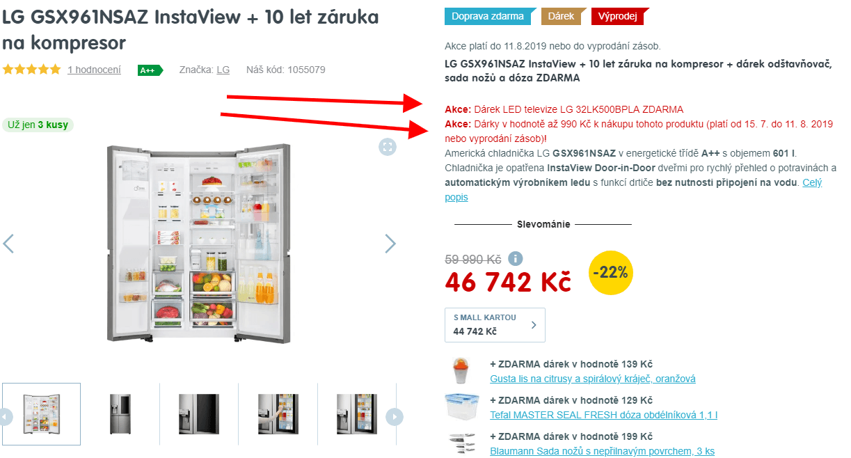 Am. lednice LG, InstaView, A++, led, 179cm