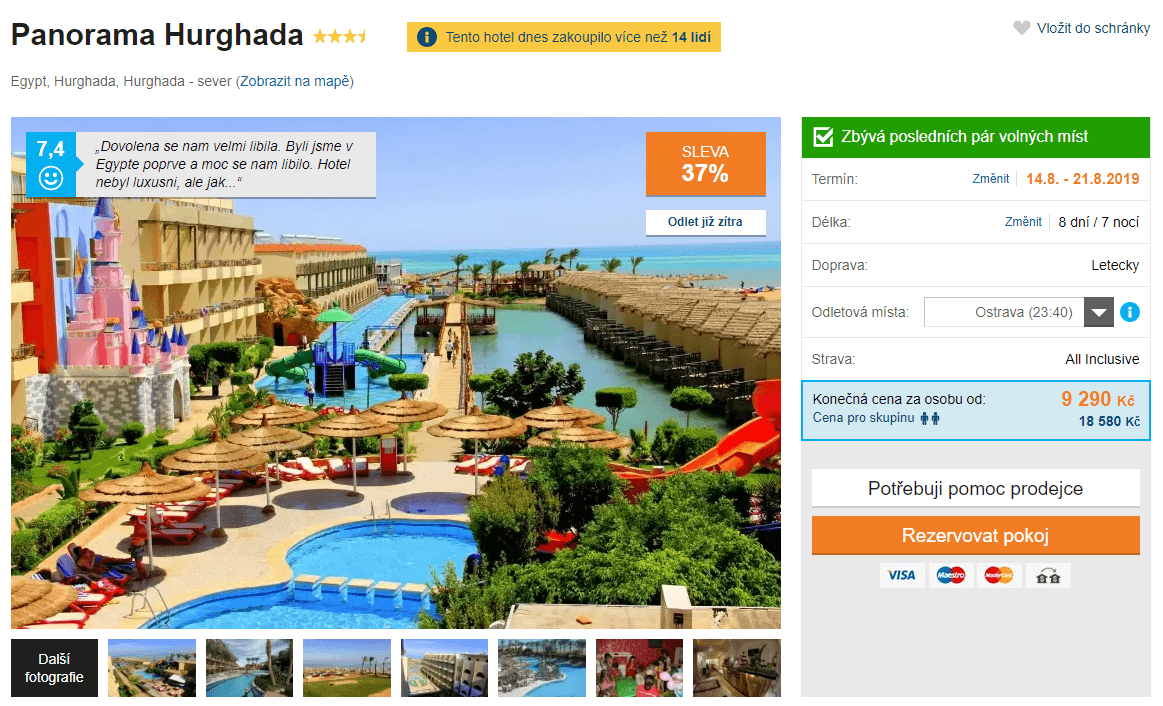 Egypt, Hurghada /✈ Pha/ AI / 3⭐+/ 8 dní
