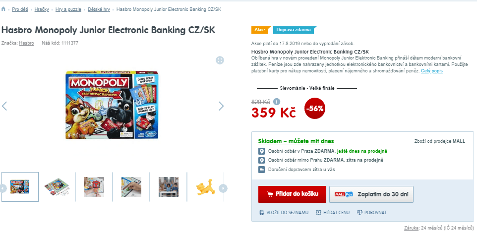Hra Monopoly Junior Electronic Banking