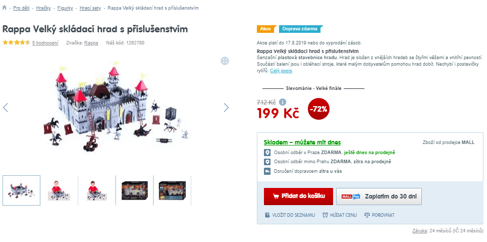 Velký skládací hrad s příslušenstvím Rappa