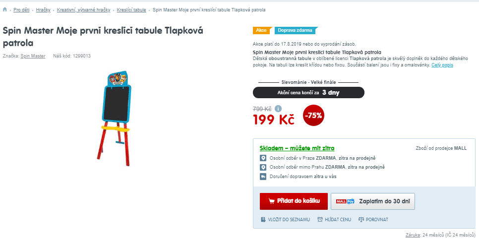 Oboustranná dětská tabule, křída, fixy