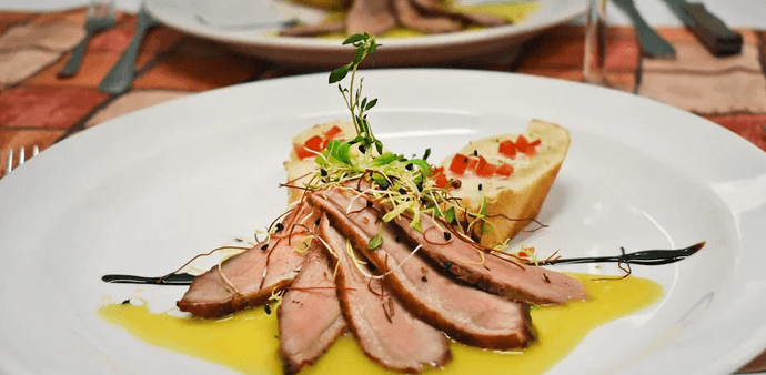 5chodové menu s variací steaků pro dva 
