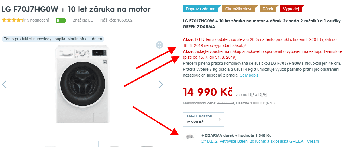 Pračka se sušičkou LG, 7/4, pára, Wifi