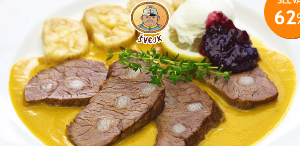 Svíčková, guláš nebo kachna + káva a dezert