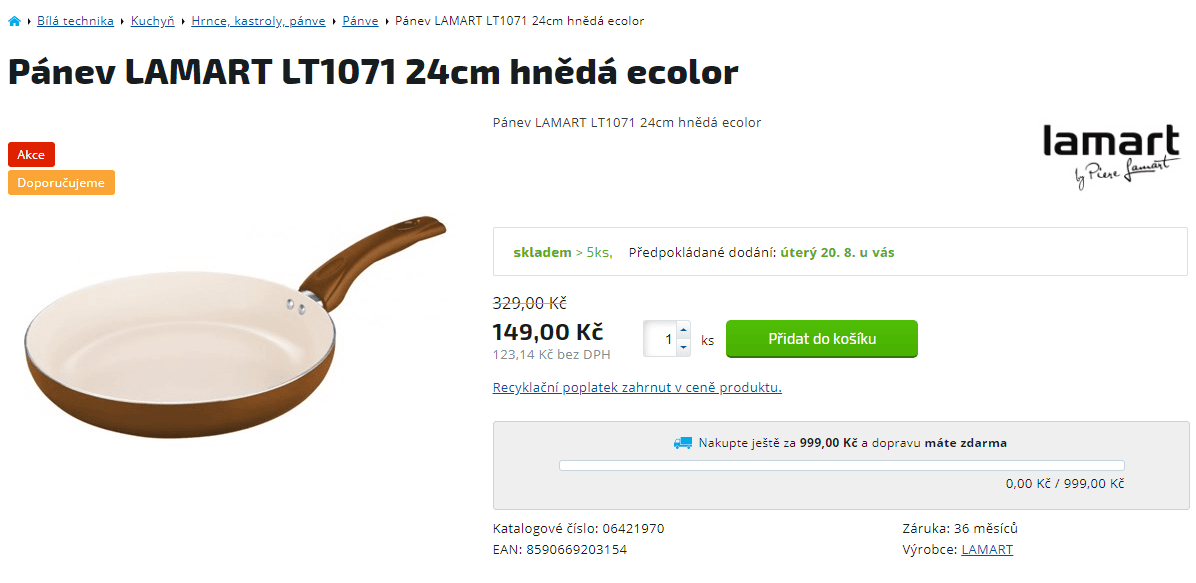 Keramická pánev Lamart 24 cm