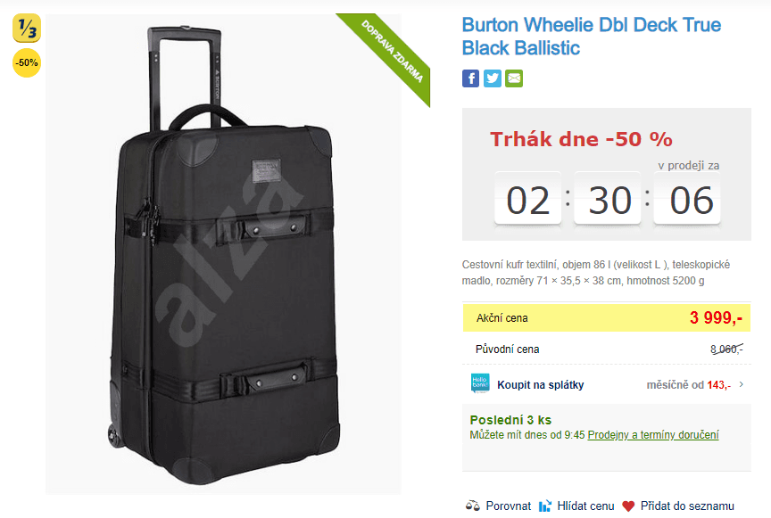 Kufr L Burton Balistic, 86 litrů