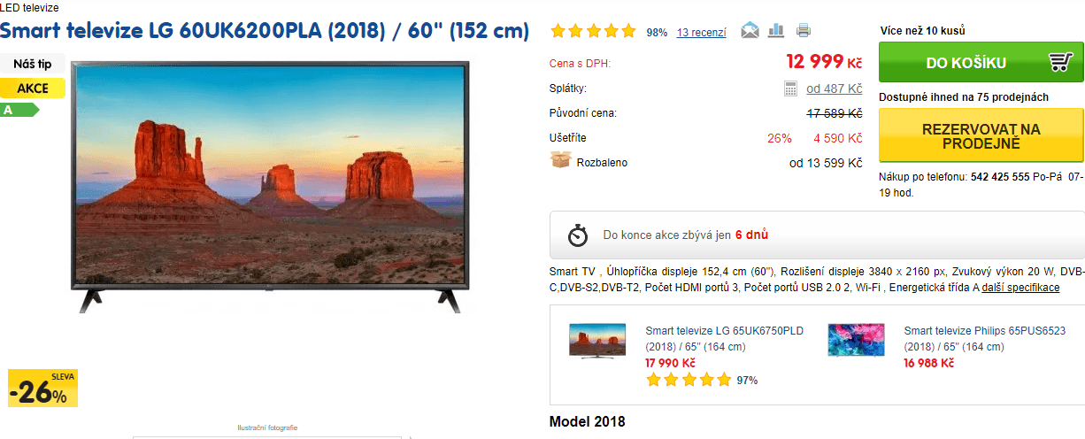 Ultra HD TV, HDR, Smart, 152cm, LG