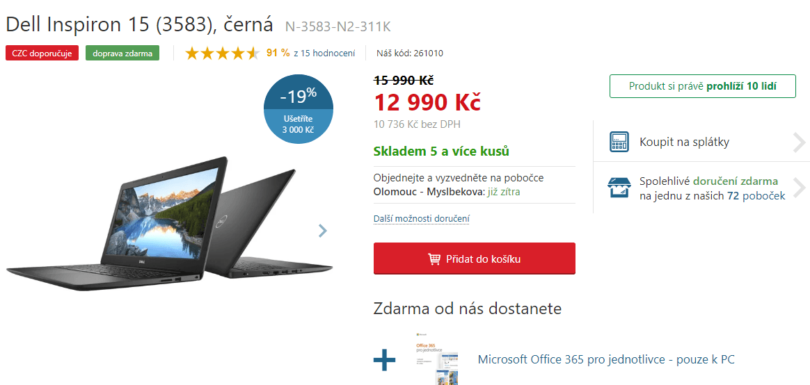 Dell, i3, 3,9GHz, 8GB RAM, 15,6"
