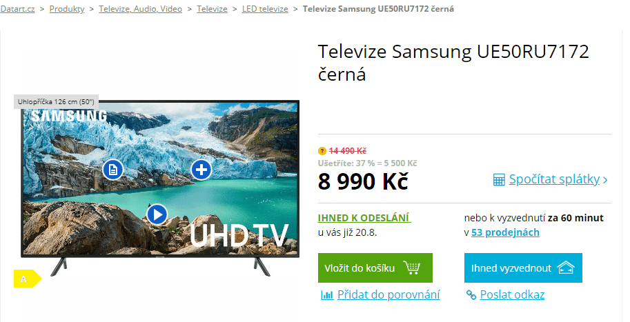 Ultra HD Smart TV, HDR, 126cm, Samsung