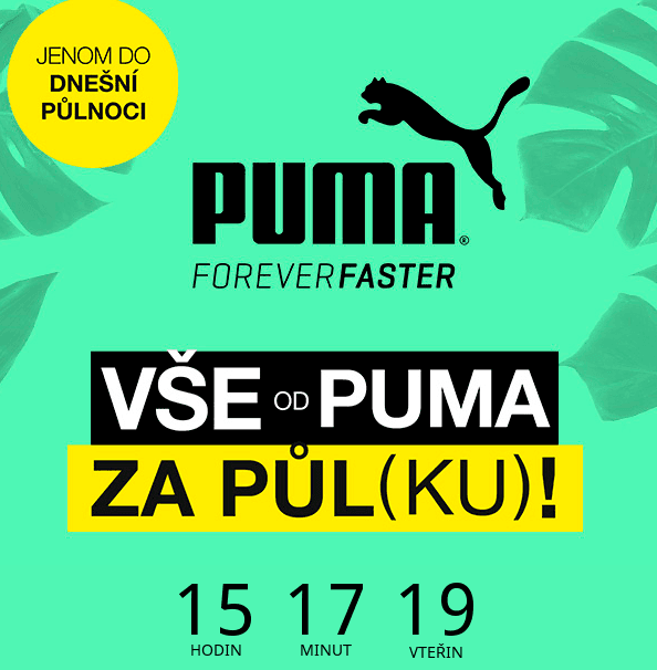 Sleva 50% na značku Puma