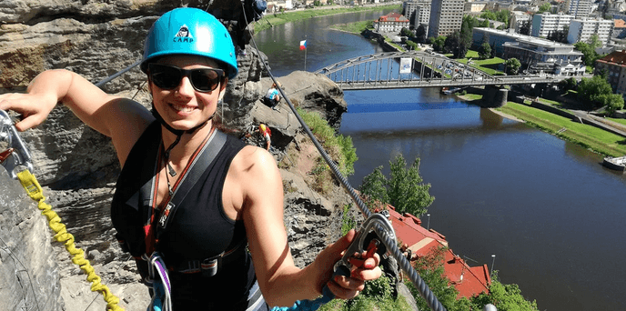 Via Ferrata: Lezení po Pastýřské stěně v Děčíně