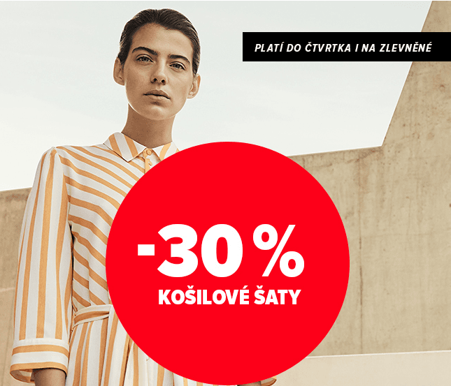 Extra sleva 30% na košilové šaty