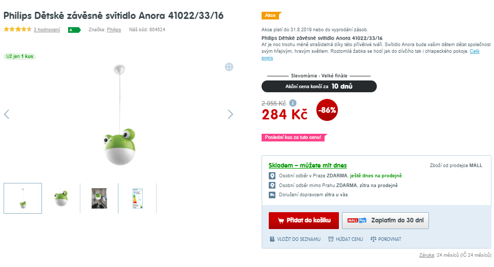 Světlo dětské Philips Massive Anora