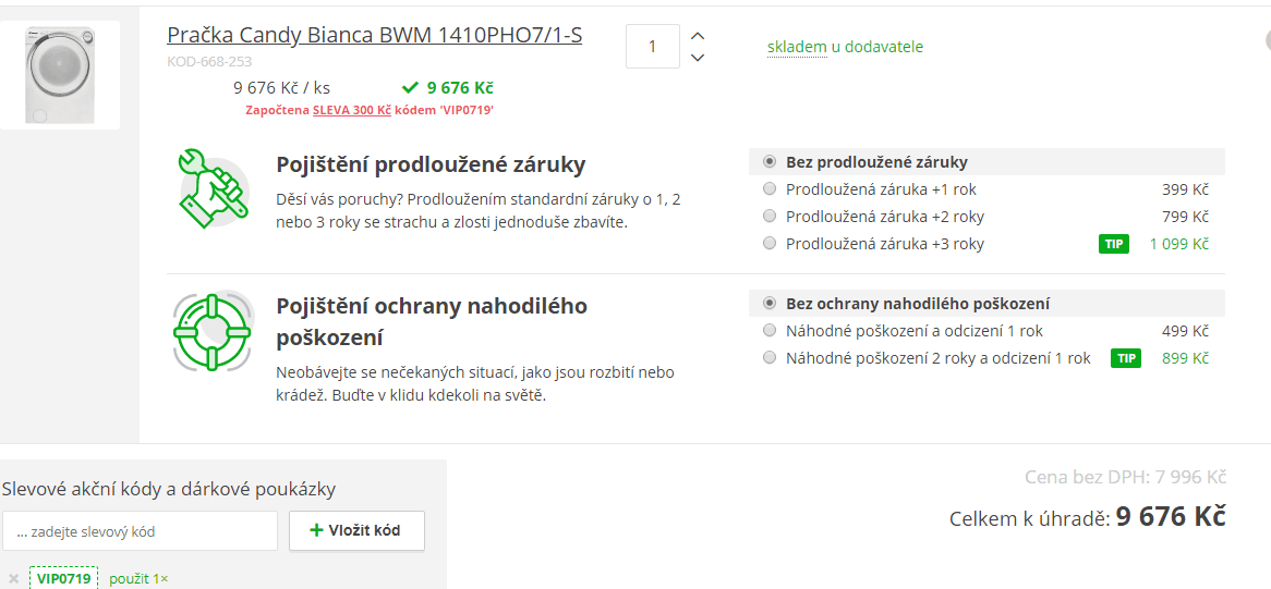 Pračka Candy, 10kg, 1400 ot., pára, A+++, Wifi