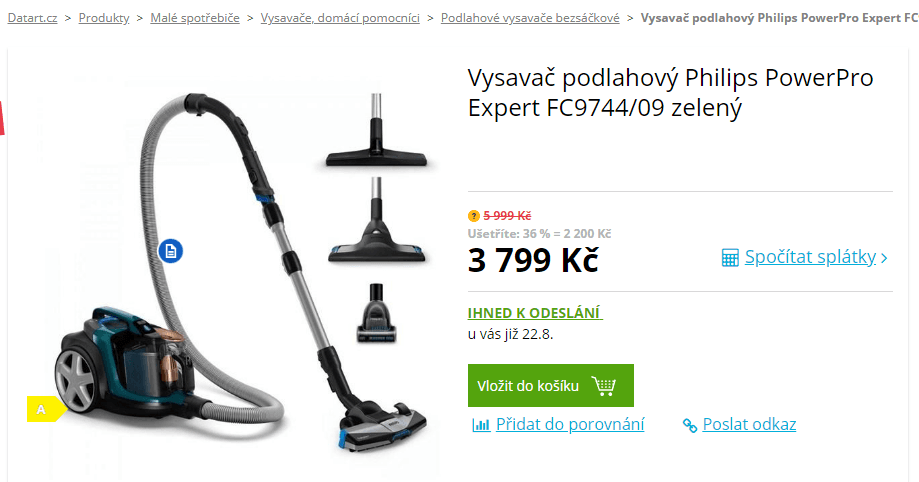 Bezsáčkový vysavač Philips, alergiky