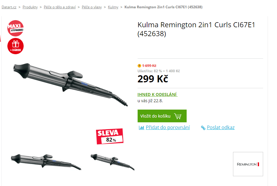 Kulma Remington 2in1 Curls