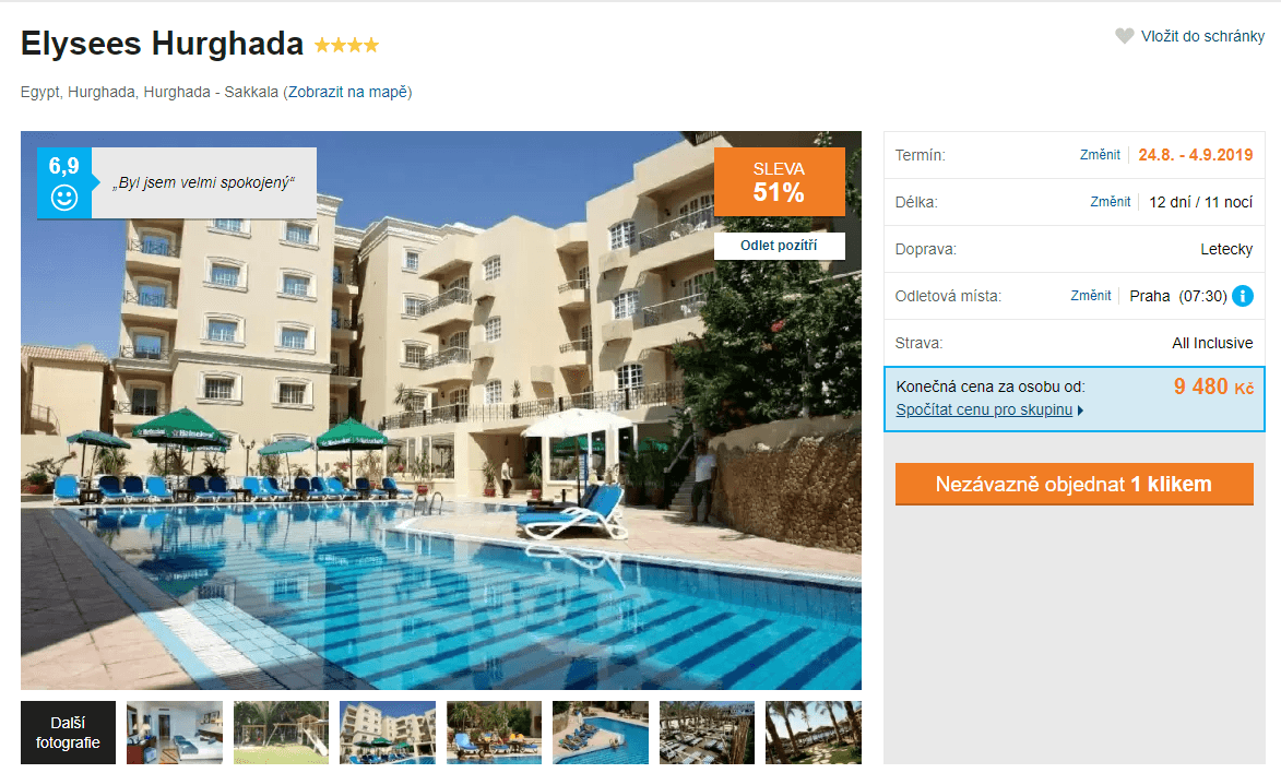 Egypt, Hurghada /✈ Pha/ AI / 4⭐/ 12 dní