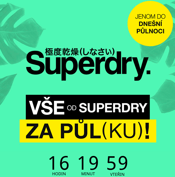 Sleva 50% na značku SUPERDRY