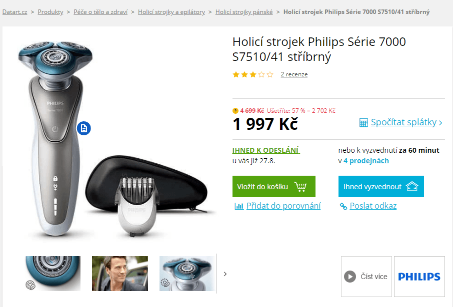 Pánský holící strojek Philips S7510/41