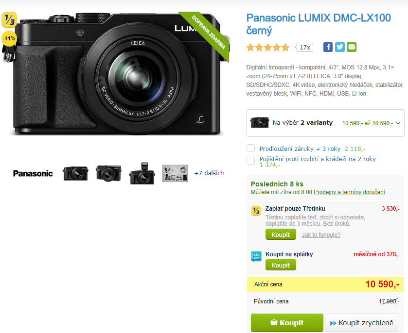 Panasonic Lumix, 12,8Mpx, stabilizace