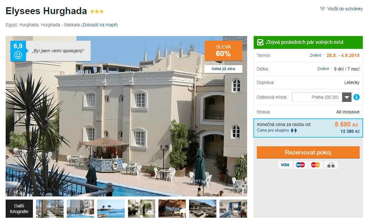 Egypt, Hurghada /✈ Pha/ AI / 3⭐/ 8 dní