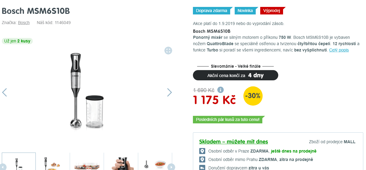 Ponorný mixér Bosch MSM6S10B
