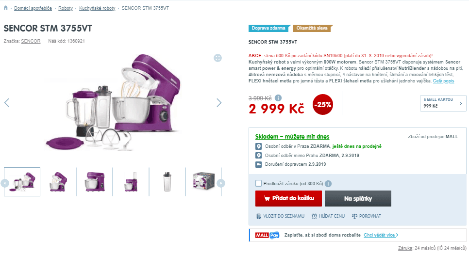 Kuchyňský robot Sencor, 800W, 4 l, Nutriblend