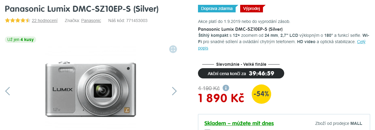 Lumix, 16Mpx, 12x zoom, stabilizace, WIFI