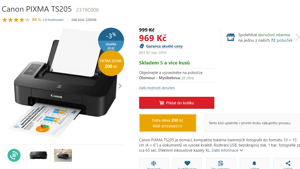 Barevná ink. tiskárna Canon