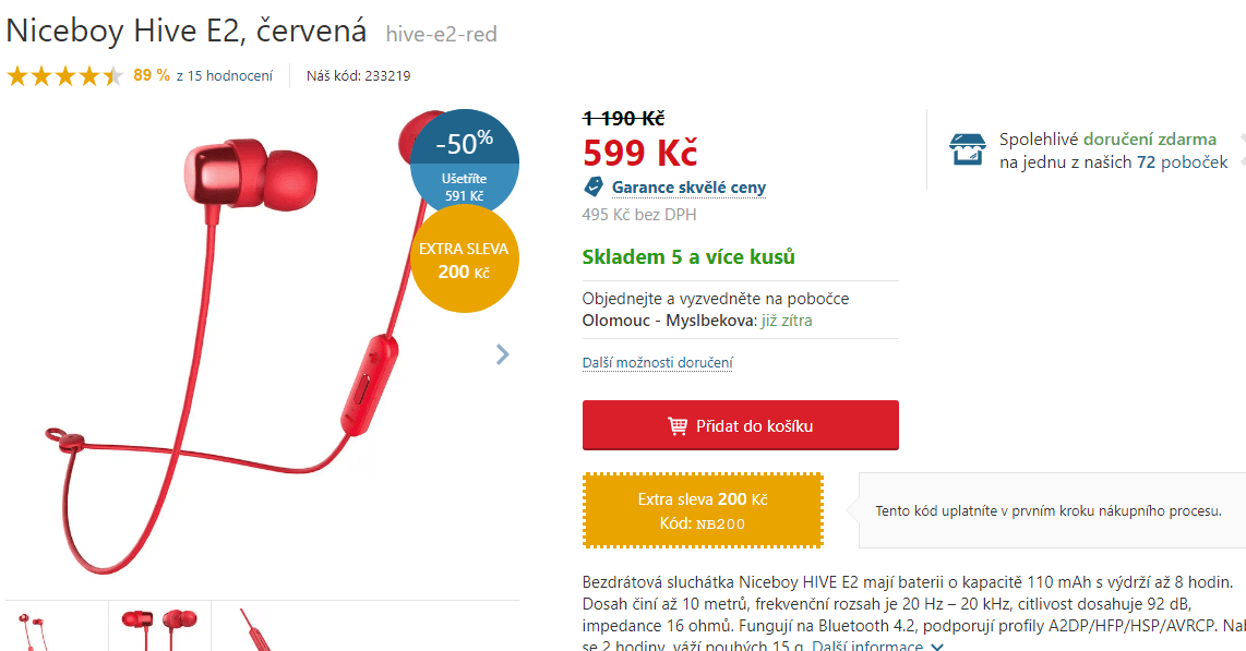 Bezdrátová sluchátka Niceboy HIVE E2