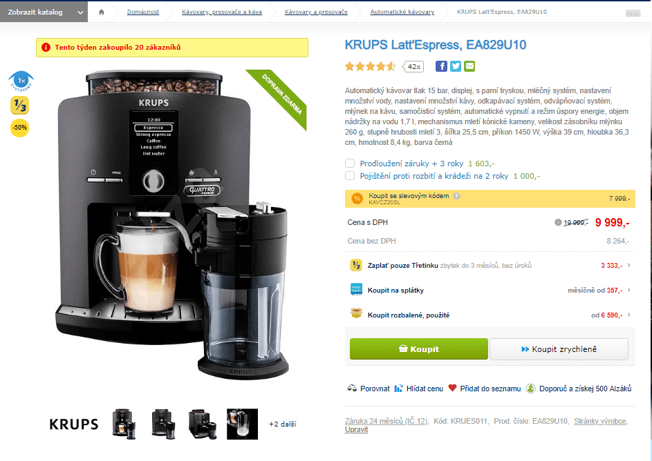 Automatické espresso Krups EA 8298 