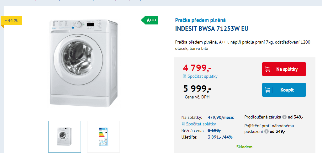 Pračka Whirlpool, 7kg, 1200 ot., A+++